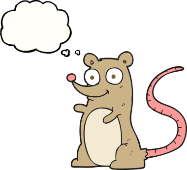 Bir insan tarafından çizilmiş serbest çizim baloncuk çizgi film faresi