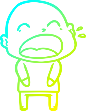 Bir insan tarafından çizilmiş kel adam diye bağıran bir çizgi film çizimi.