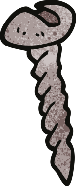 Bir insan tarafından çizilmiş karikatür metal vida