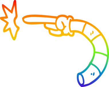 gökkuşağı gradyan çizimi bir insan eli tarafından çizilmiş bir çizgi film.