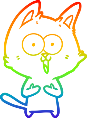 gökkuşağı gradyan çizimi bir insan tarafından çizilmiş komik bir çizgi film kedisi