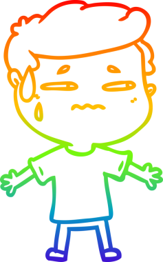 gökkuşağı gradyanı çizimi bir insan tarafından çizilmiş endişeli bir çizgi film