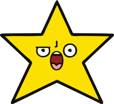 Bir insan tarafından çizilmiş altın yıldız karikatürü.