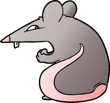 Bir insan tarafından çizilmiş sinsi bir fare.