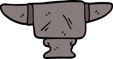 Bir insan tarafından çizilmiş ağır eski bir örs karalaması.