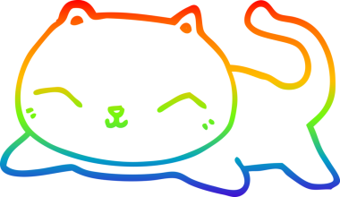 gökkuşağı gradyanı çizimi bir insan tarafından çizilmiş çizgi film kedisi