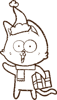 Noel Kedi Kömürü Bir insan tarafından çizilmiş