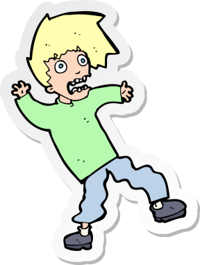 Bir insan tarafından çizilmiş bir karikatürün çıkartması.