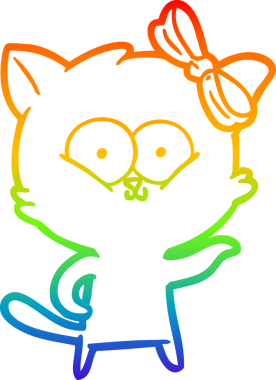 gökkuşağı gradyanı çizimi bir insan tarafından çizilmiş çizgi film kedisi