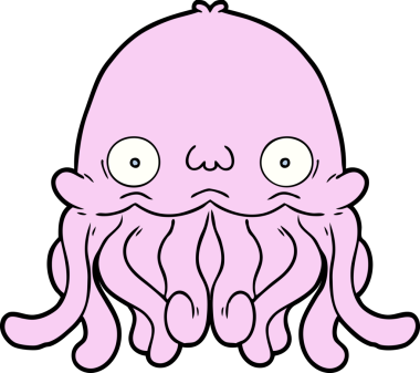 Bir insan tarafından çizilmiş mürekkep balığı.