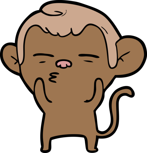 bir insan tarafından çizilmiş şüpheli maymun çizgi filmi