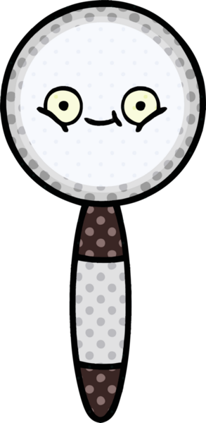 Bir insan tarafından çizilmiş bir büyüteçin çizgi roman tarzı karikatürü