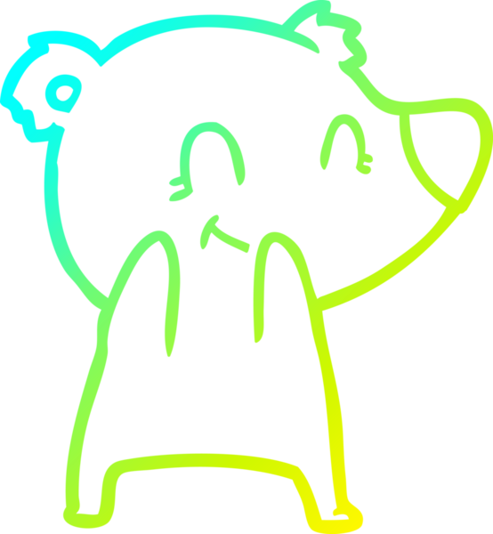 Bir insan tarafından çizilmiş dost canlısı bir ayı çizgi filmi.