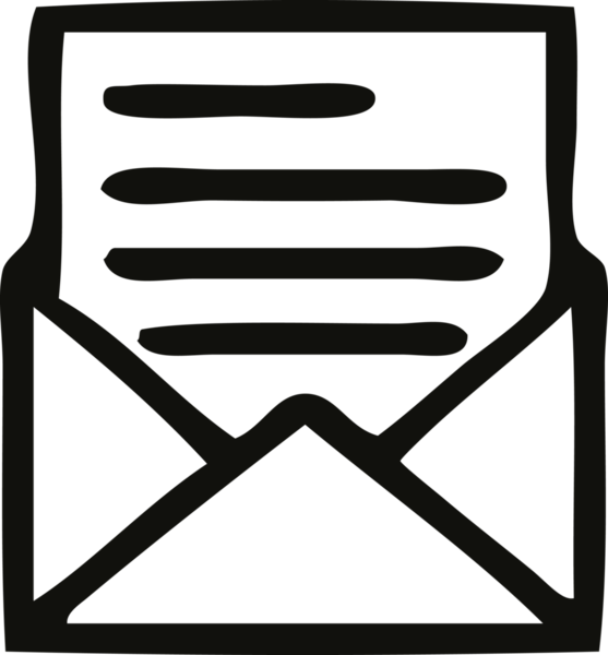 Bir insan tarafından çizilmiş bir mektup ve zarf çizimi