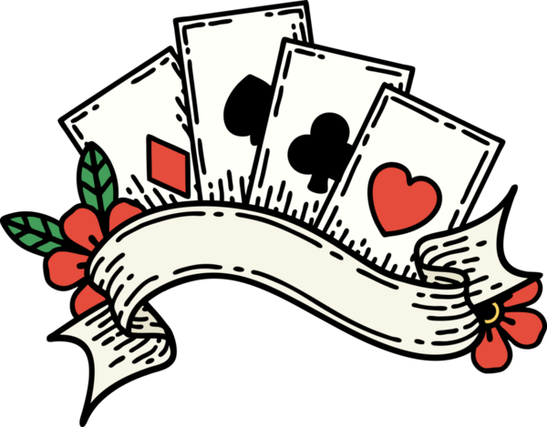 bir insan tarafından çizilmiş geleneksel kart ve afiş stili dövme