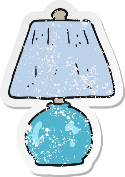 Bir insan tarafından çizilmiş çizgi film lambasının gerilimli yapıştırması.