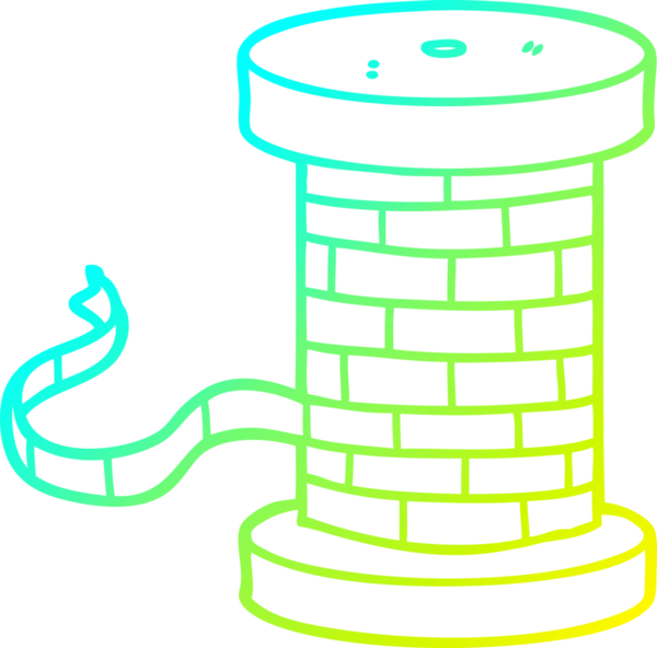 Bir insan tarafından çizilmiş kurdele makarasının soğuk gradyan çizimi.