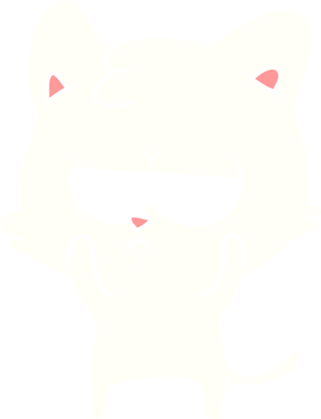 Sıkıcı düz renkli çizgi film kedisi bir insan tarafından çizildi