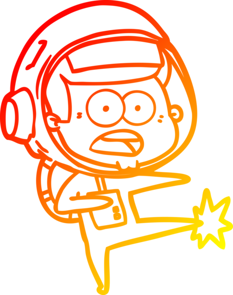 Bir çizgi film karakteri, bir insan tarafından çizilmiş sıcak bir çizgi çizimle şaşırtılıyor.