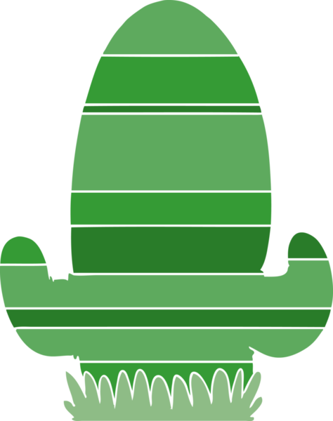 Bir insan tarafından çizilmiş düz renk çizgi film kaktüsü.