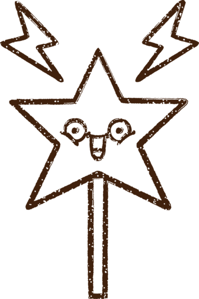 Sihirli Asa Kömür Bir insan tarafından çizilmiş