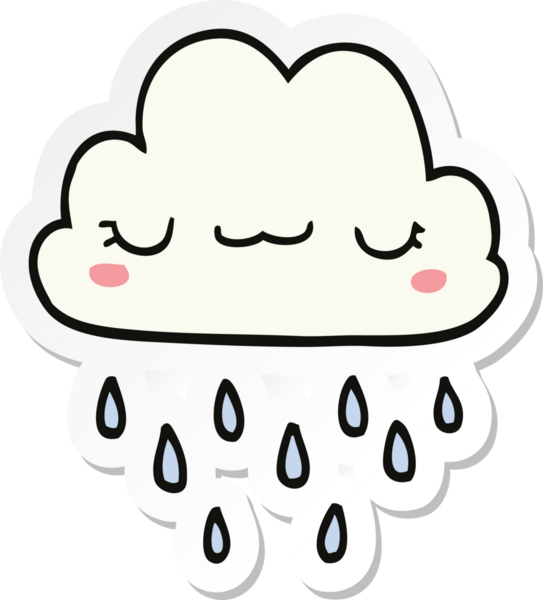 Bir insan tarafından çizilmiş bir karikatür fırtına bulutunun çıkartması.