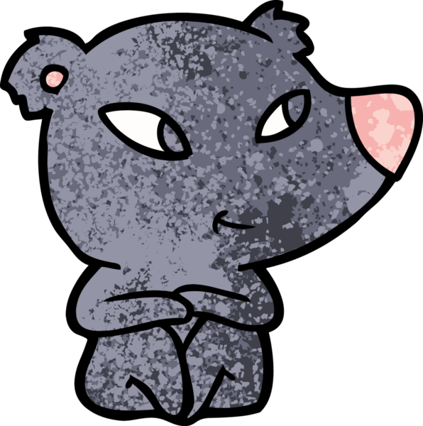 Bir insan tarafından çizilmiş sevimli çizgi film ayısı.