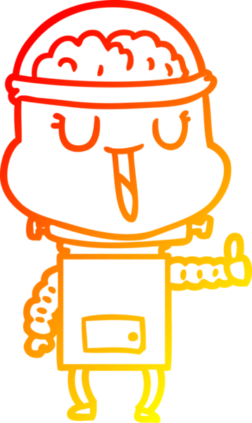 Bir insan tarafından çizilmiş mutlu bir çizgi robot çizimi