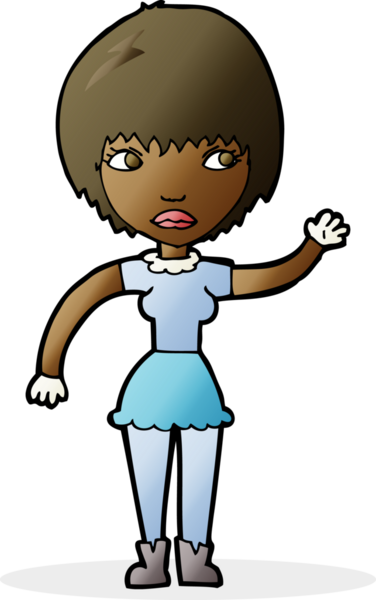 Bir insan tarafından çizilmiş, el sallayan bir kadın.