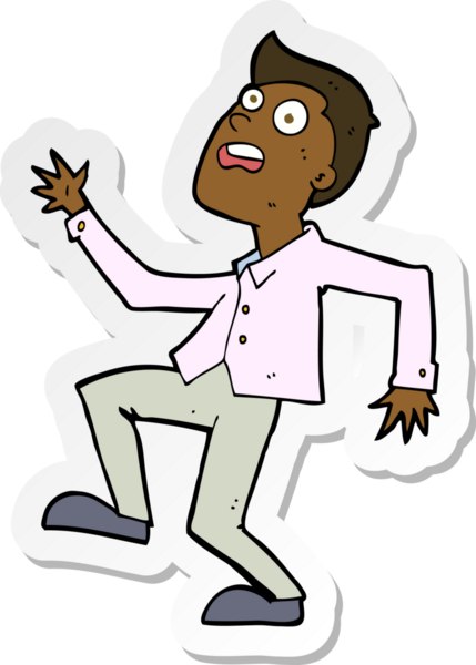 Bir insan tarafından çizilen panikleyen bir karikatürcünün çıkartması.