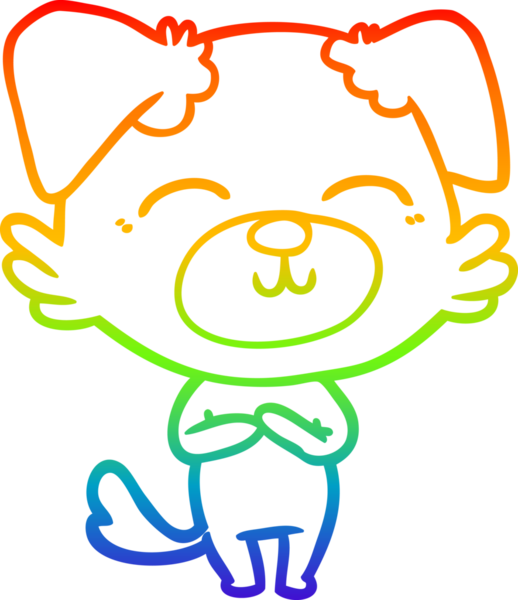 gökkuşağı gradyan çizimi bir insan tarafından çizilmiş bir çizgi köpek