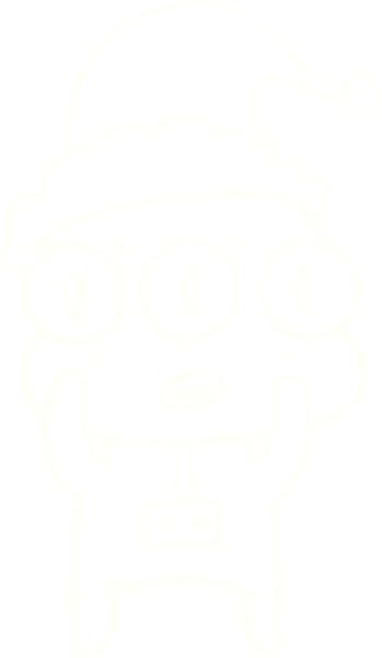 Bir insan tarafından çizilen Noel Uzaylı Tebeşiri