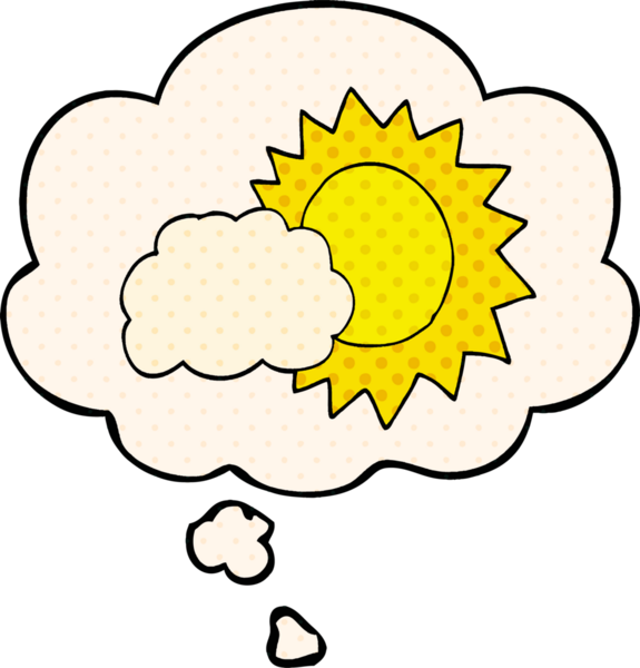 Bir insan tarafından çizilmiş çizgi roman tarzında düşünce baloncuğu olan karikatür havası