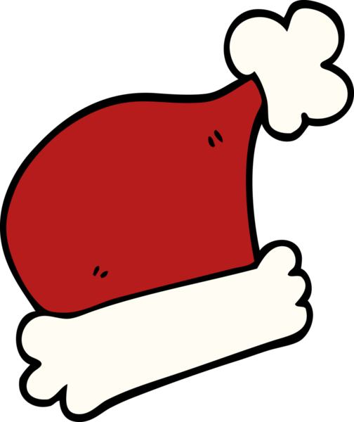 Bir insan tarafından çizilmiş noel şapkaları.