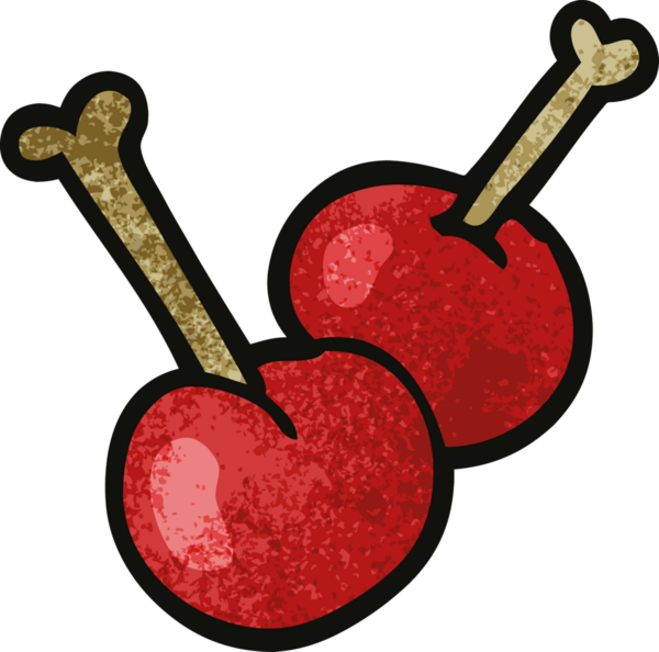 Bir insan tarafından çizilmiş kirazlar.