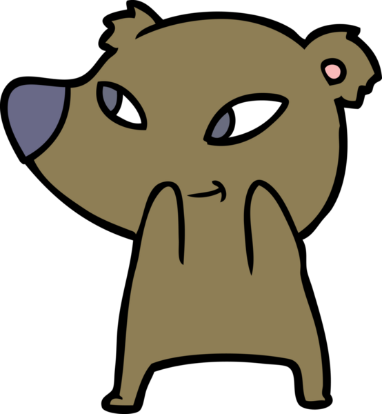 Bir insan tarafından çizilmiş sevimli çizgi film ayısı.