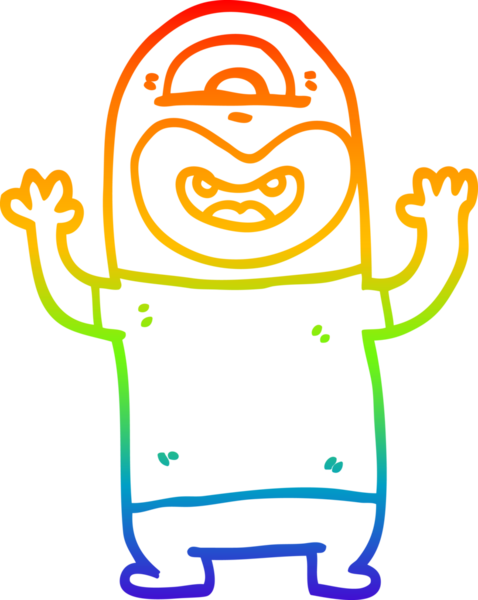 Gökkuşağı gradyan çizgisi bir insan tarafından çizilmiş uzaylı bir çizgi.