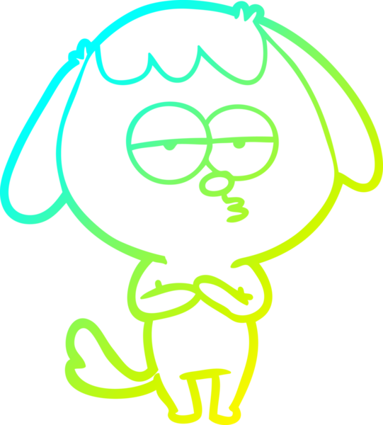 Bir insan tarafından çizilmiş ve sıkılmış bir köpeğin soğuk çizgi çizimi.