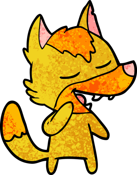 Bir insan tarafından çizilmiş tilki çizgi film karakteri