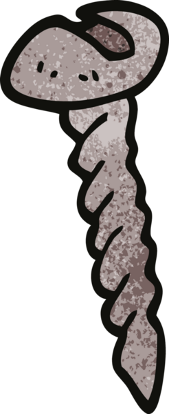 Bir insan tarafından çizilmiş karikatür metal vida