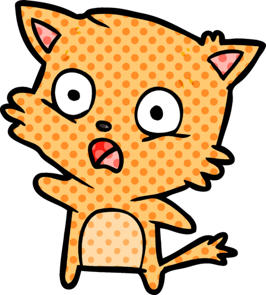 Bir insan tarafından çizilmiş çizgi film kedisi.