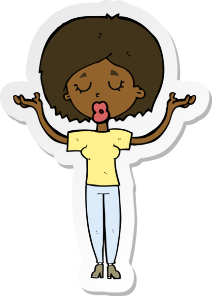 Bir insan tarafından çizilmiş barışçıl bir karikatür çıkartması.