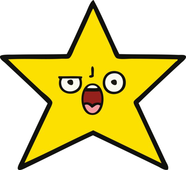 Bir insan tarafından çizilmiş altın yıldız karikatürü.