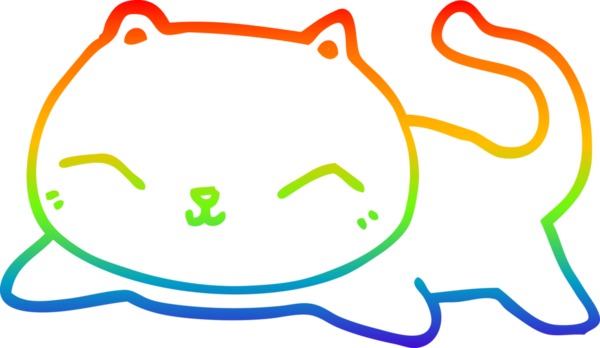 gökkuşağı gradyanı çizimi bir insan tarafından çizilmiş çizgi film kedisi