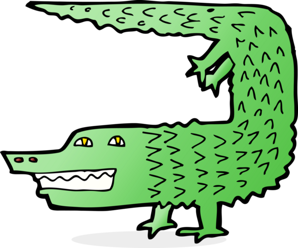 Bir insan tarafından çizilmiş timsah çizgi filmi.