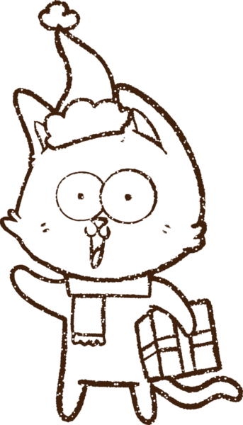 Noel Kedi Kömürü Bir insan tarafından çizilmiş