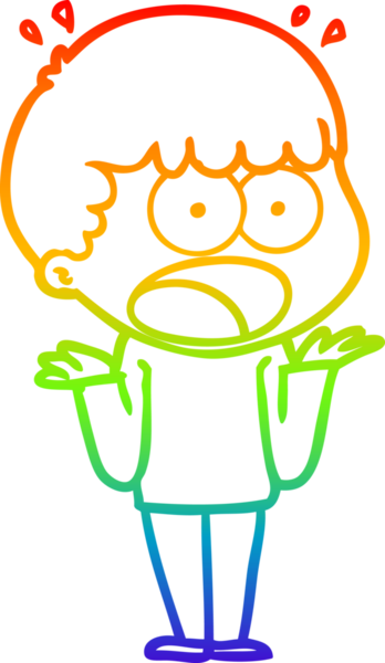 gökkuşağı gradyanı çizimi bir insan tarafından çizilmiş şok bir adam