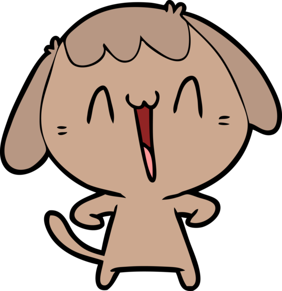 Bir insan tarafından çizilmiş şirin bir çizgi film köpeği.