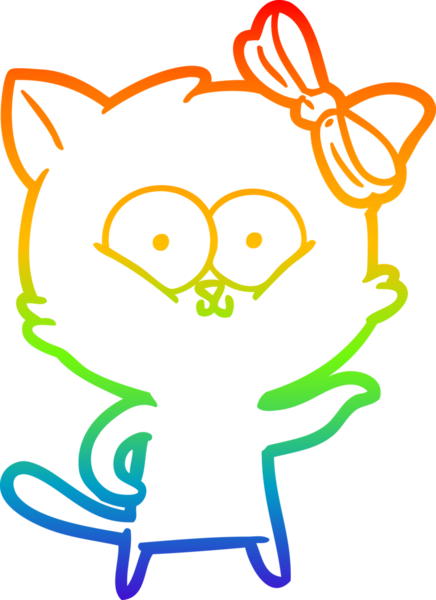 gökkuşağı gradyanı çizimi bir insan tarafından çizilmiş çizgi film kedisi