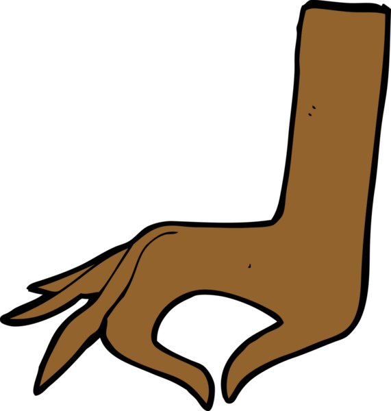 Bir insan tarafından çizilmiş çizgi el sembolü.